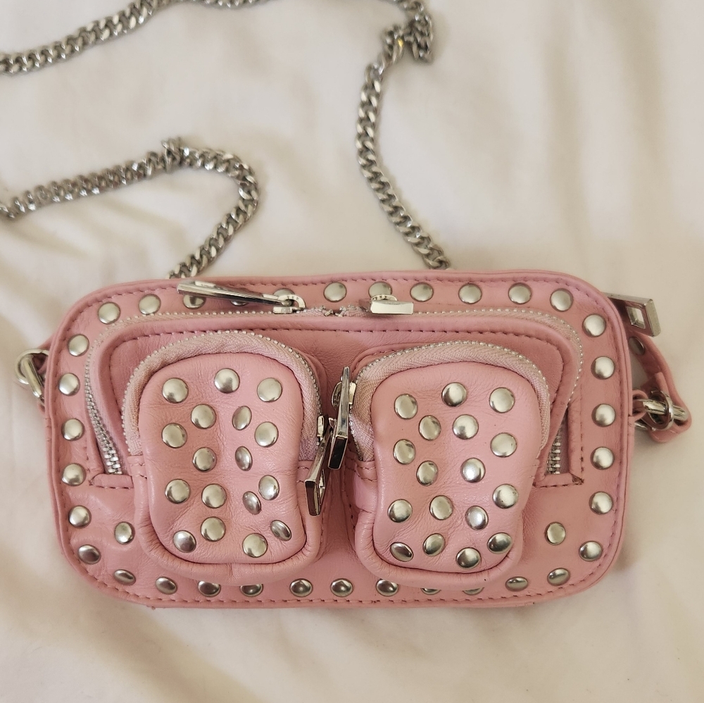 Nunoo Studded Pink Chain Bag